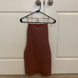 NWT TOBI XS CROSS IT OFF MARSALA BODYCON DRESS